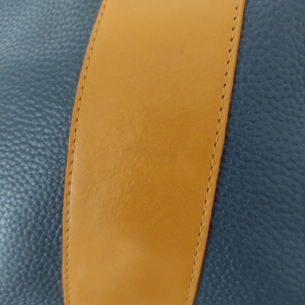 Valentina‎ Italian Leather Navy Tan Convertible Backpack Purse Top Handle Bag